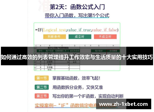 如何通过高效的列表管理提升工作效率与生活质量的十大实用技巧