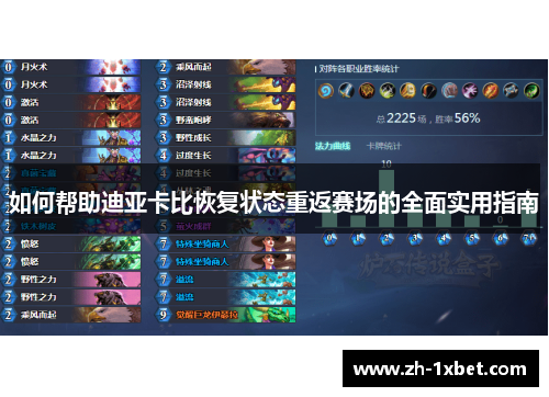 如何帮助迪亚卡比恢复状态重返赛场的全面实用指南